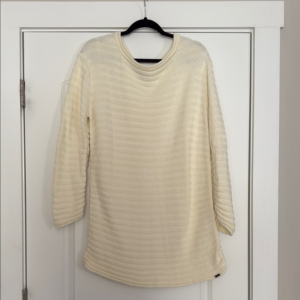 Barbour Classic Roll Neck Cream Knit Sweater Dress